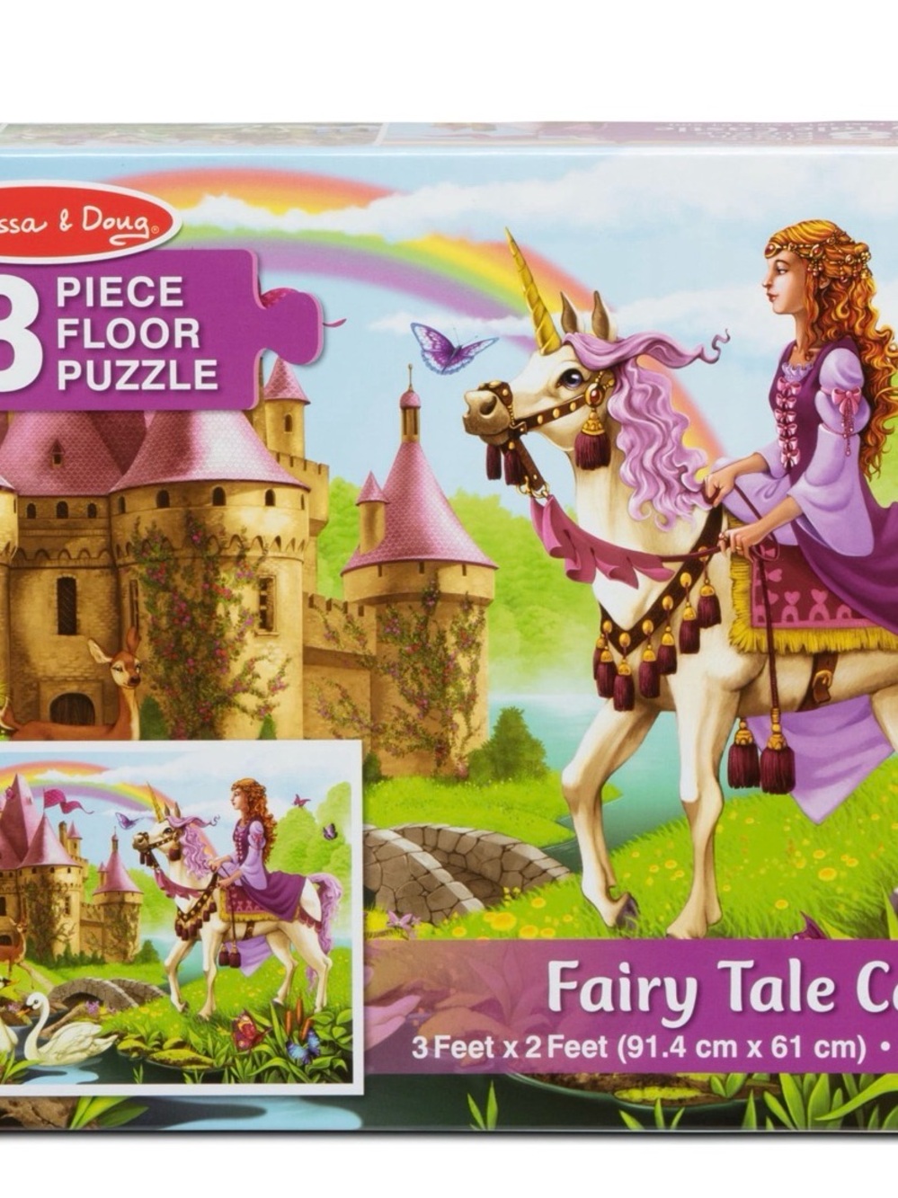 Melissa & Doug Fairy Tale Castle Floor Puzzle - Pink, Purple & White